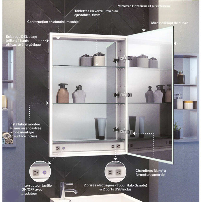 LED medicine cabinet Halo double collection