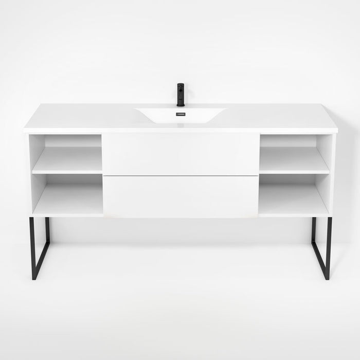 Vanity unit with base and 63" washbasin Haus Collection
