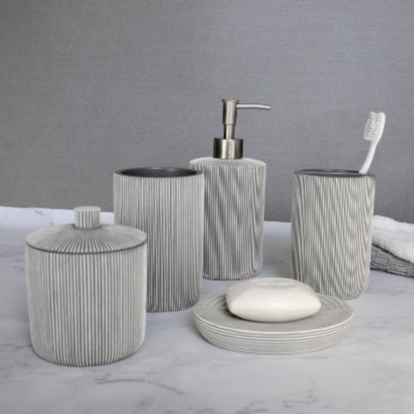 Toothbrush holder in grey and white resin Suits Collection